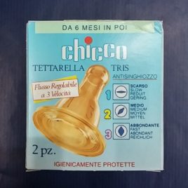 2 Tettarelle Chicco Tris Regolabile – Caucciù – 4m+